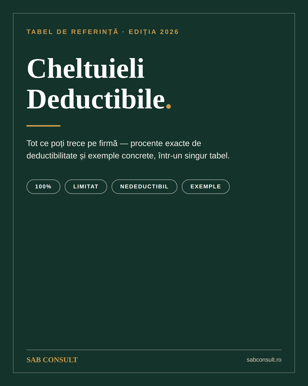 Cheltuieli Deductibile ANAF