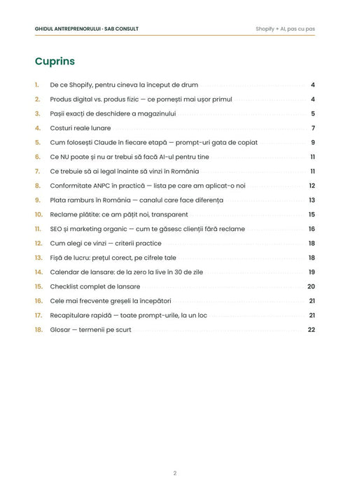 Pagină din interior — Biblioteca Antreprenorului — 8 ghiduri digitale (pachet complet)