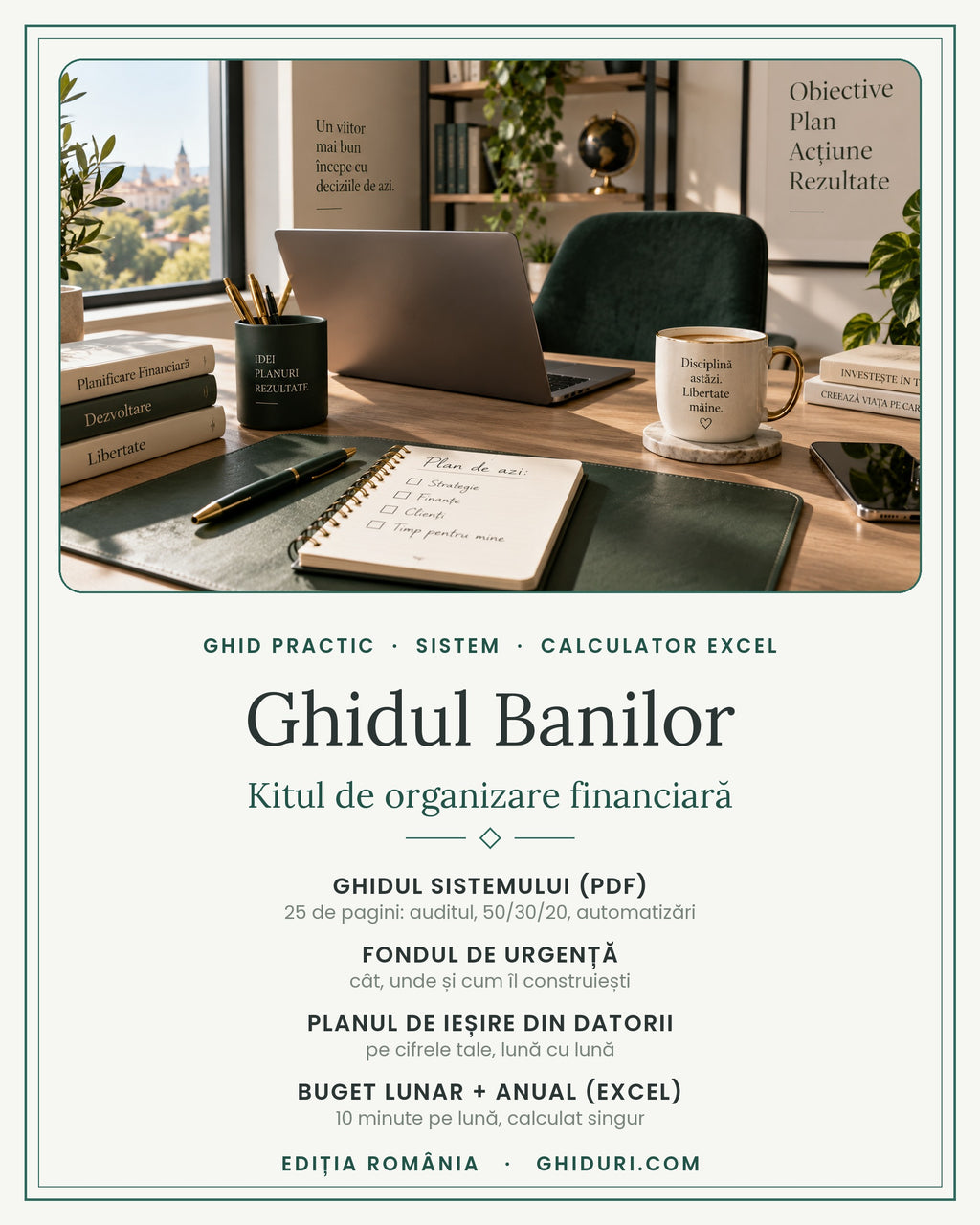 Ghidul Banilor — Kitul de organizare financiară: ghid PDF și buget personal Excel