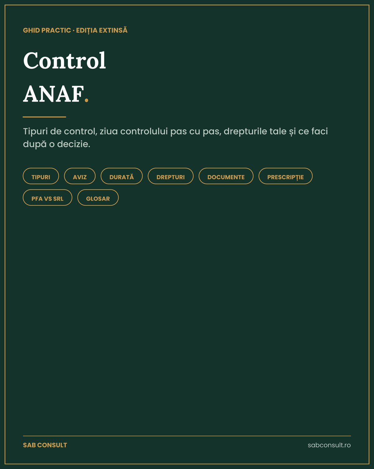 Coperta ghidului Pregătit pentru Control ANAF — Ediția Extinsă